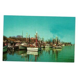 Vintage Shrimp Boats Texas Coast Postcard FW-105 Frank B Whaley Dexter Press